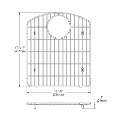 Bottom Grid - 15-1/16" - Stainless Steel