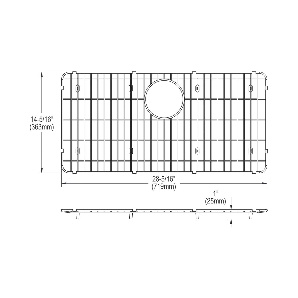 Bottom Grid - 28-5/16" - Stainless Steel
