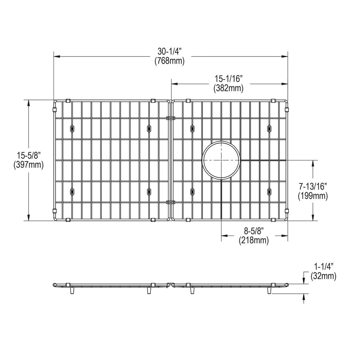 Bottom Grid - 14-7/8" - Stainless Steel