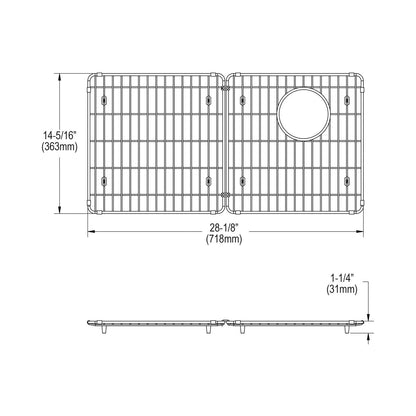 Bottom Grid - 1-1/4" - Stainless Steel