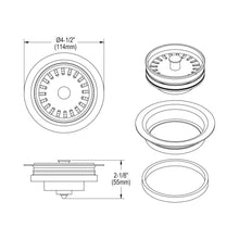 Elkay® LKQD35 Disposer Flange With Removable Basket Strainer and Rubber Stopper