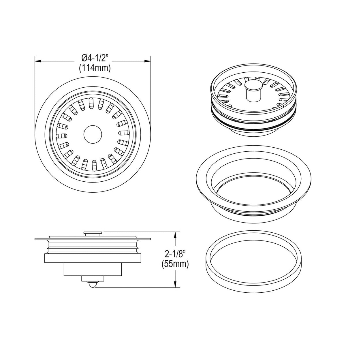 LKQD35 - Disposer Flange - Rinse.