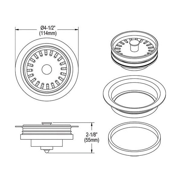 3-1/2" Disposer Flange - Polymer - Rinse.