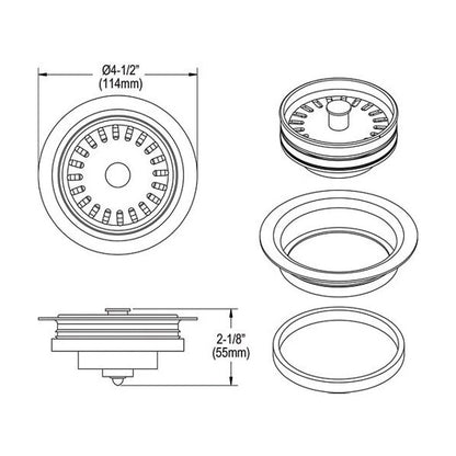 3-1/2" Disposer Flange - Polymer - Rinse.