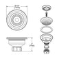 3-1/2" Drain Fitting - Polymer - Silver