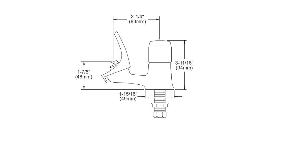 Push Button Classroom Bubbler - Brass - Threaded Connection