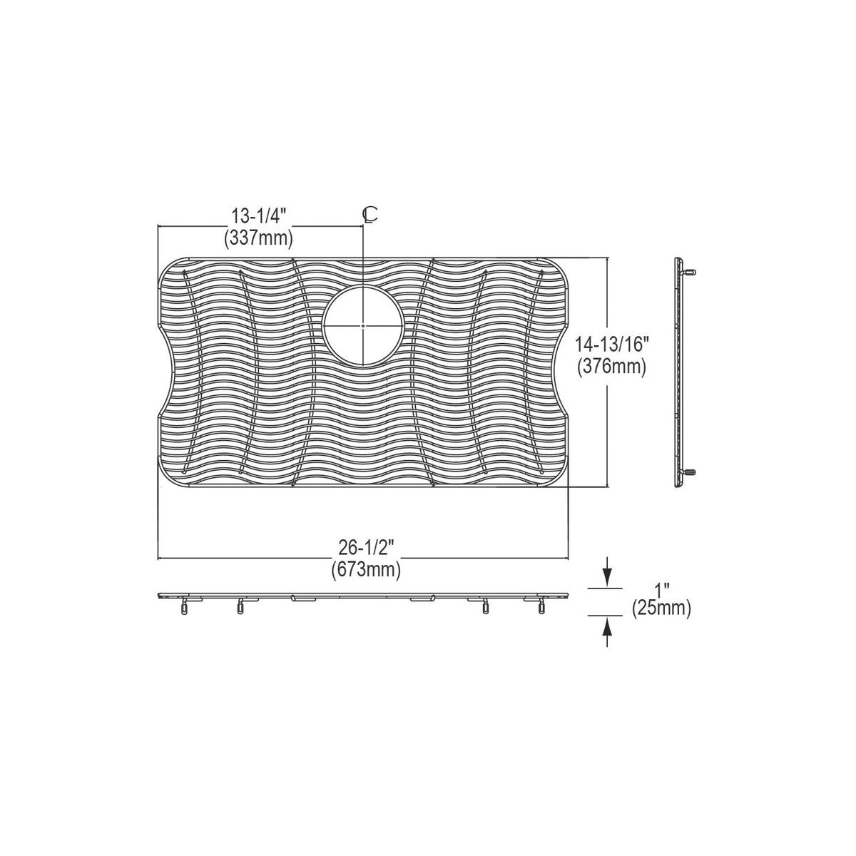 Bottom Grid - 26-1/2" - Stainless Steel