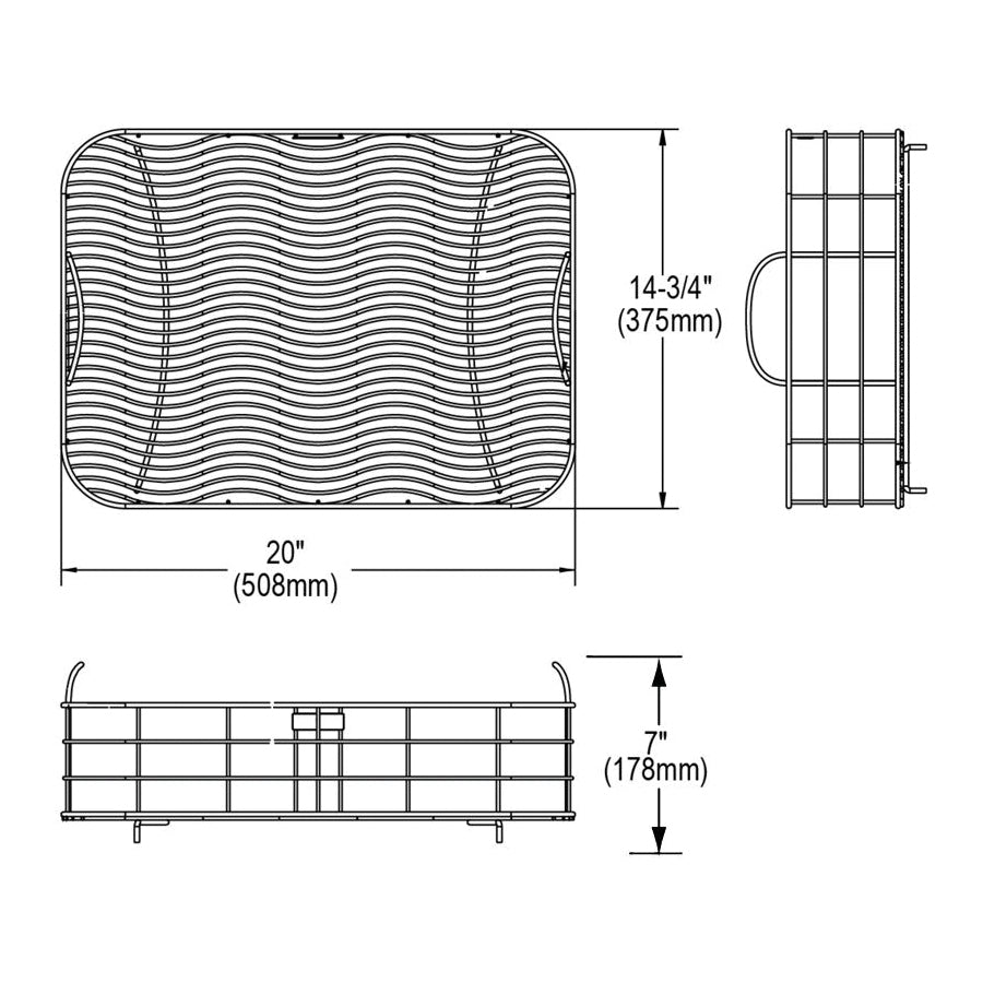 Rinsing Basket - 20" L x 14-3/4" W x 7" H - Stainless Steel