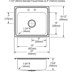Lustertone Classic - 22" Kitchen Sink and Faucet Kit
