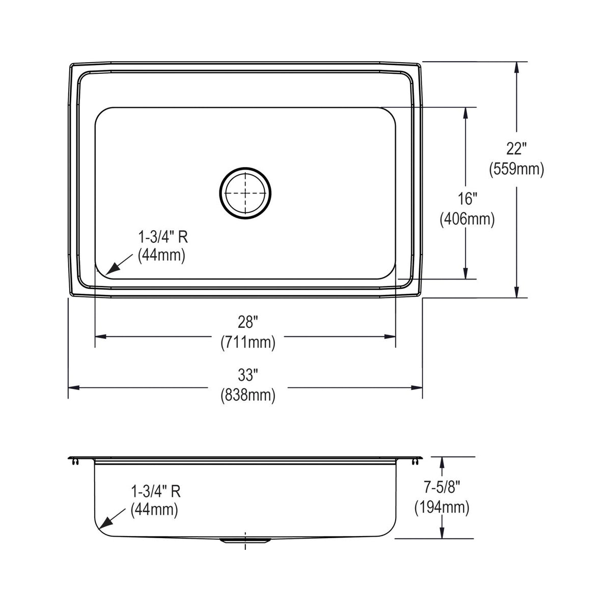 Elkay® LRS3322 Kitchen Sink