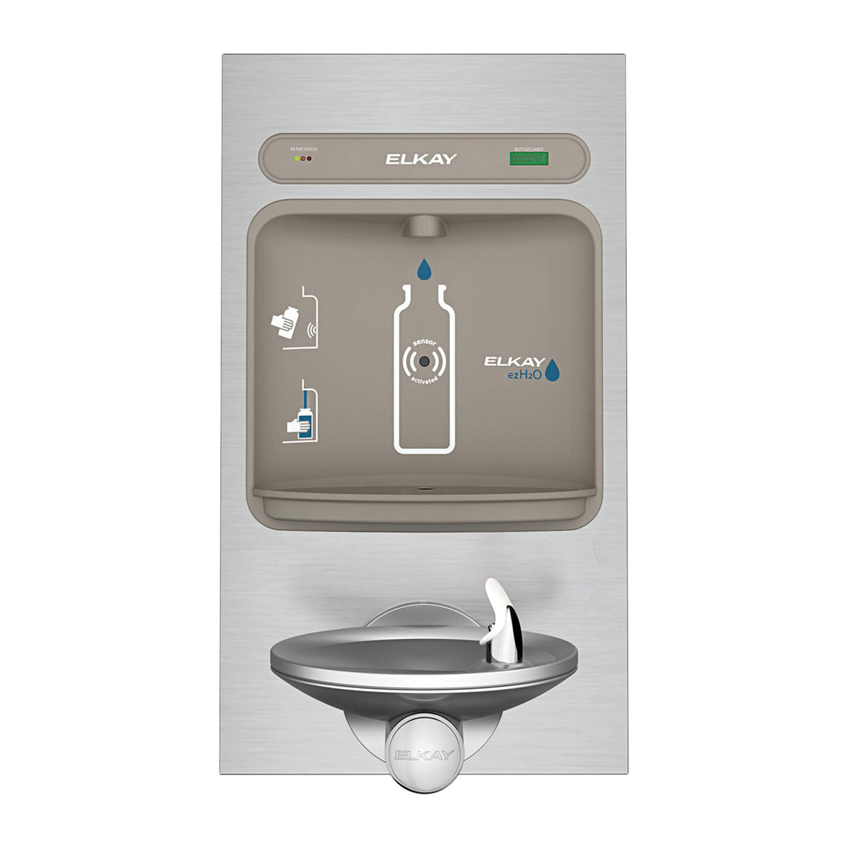 EZH2O - Station and Integral Swirlflo Fountain - Wall Mount
