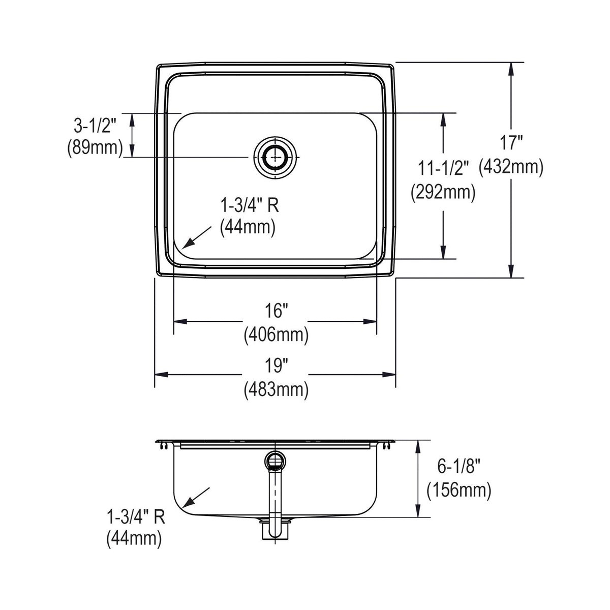 Elkay® PSLVR1917 Bathroom Sink
