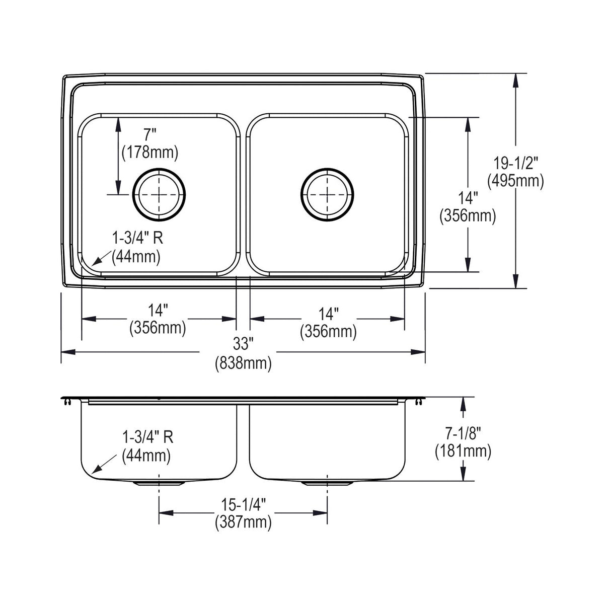 Celebrity - 33" Kitchen Sink - Pacemaker