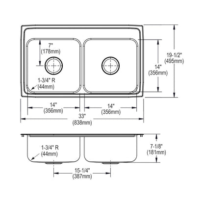 Celebrity - 33" Kitchen Sink - Pacemaker