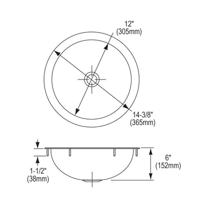 Asana - 14-3/8" Bathroom Sink - Drop-in