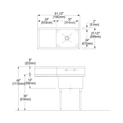 Elkay® SS8136L Scullery Sink