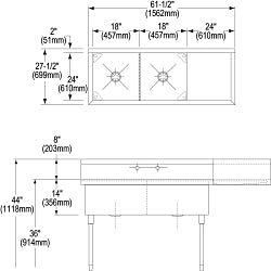 Sturdibilt - Scullery Sink - Floor Mount - Double Bowl