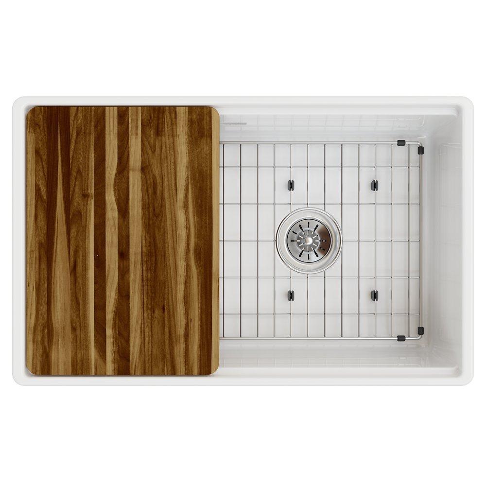 Fireclay - 10-1/8" Kitchen Sink