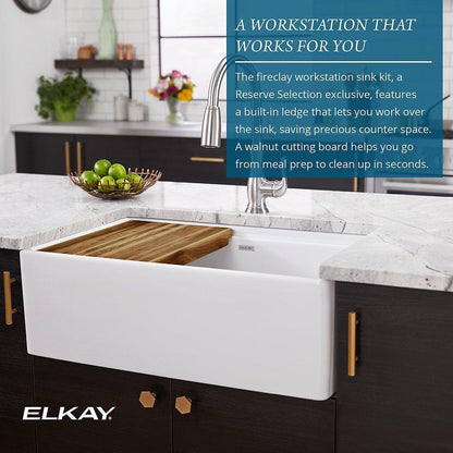 Fireclay - 10-1/8" Kitchen Sink