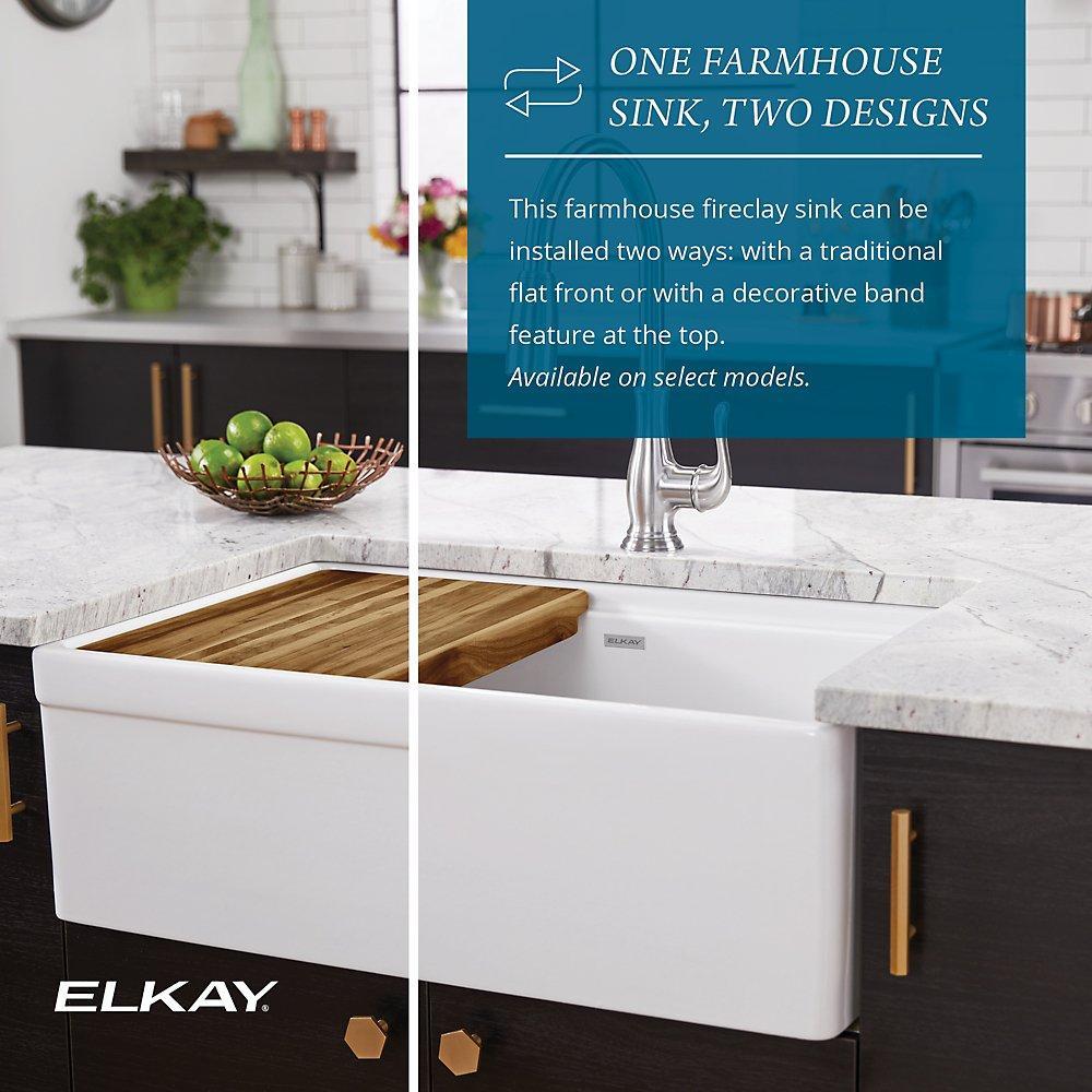 Fireclay - 10-1/8" Kitchen Sink - White