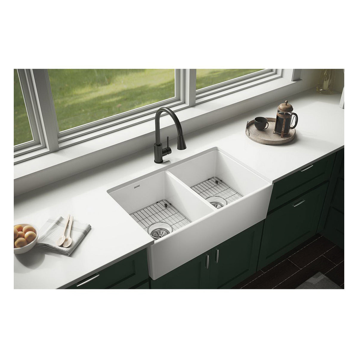 Explore - 33" Transitional Farmhouse Kitchen Sink Kit