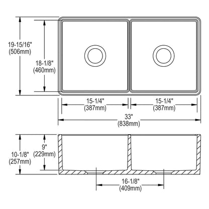 Explore - 33" Transitional Farmhouse Kitchen Sink Kit