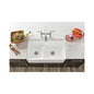 Explore - 20" Front Kitchen Sink with Aqua Divide - Biscuit