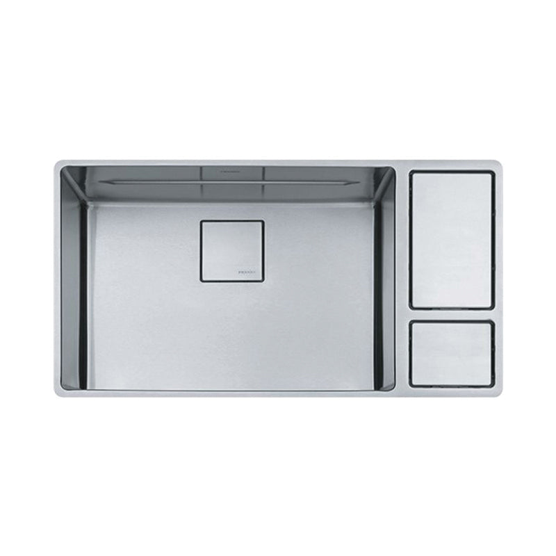 FRANKE CUX11024-W Chef Center Kitchen Sink, Diamond, Rectangular Shape, 23-5/8 in L x 16-1/8 in W Bowl x 9 in D Bowl, 33-5/8 in L x 18-7/8 in W, Undermount Mounting, 18 ga Stainless Steel