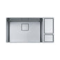 FRANKE CUX11024-W Chef Center Kitchen Sink, Diamond, Rectangular Shape, 23-5/8 in L x 16-1/8 in W Bowl x 9 in D Bowl, 33-5/8 in L x 18-7/8 in W, Undermount Mounting, 18 ga Stainless Steel