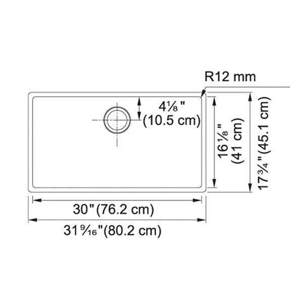 Cube - 31-1/2" Kitchen Sink - Undermount - Single Bowl