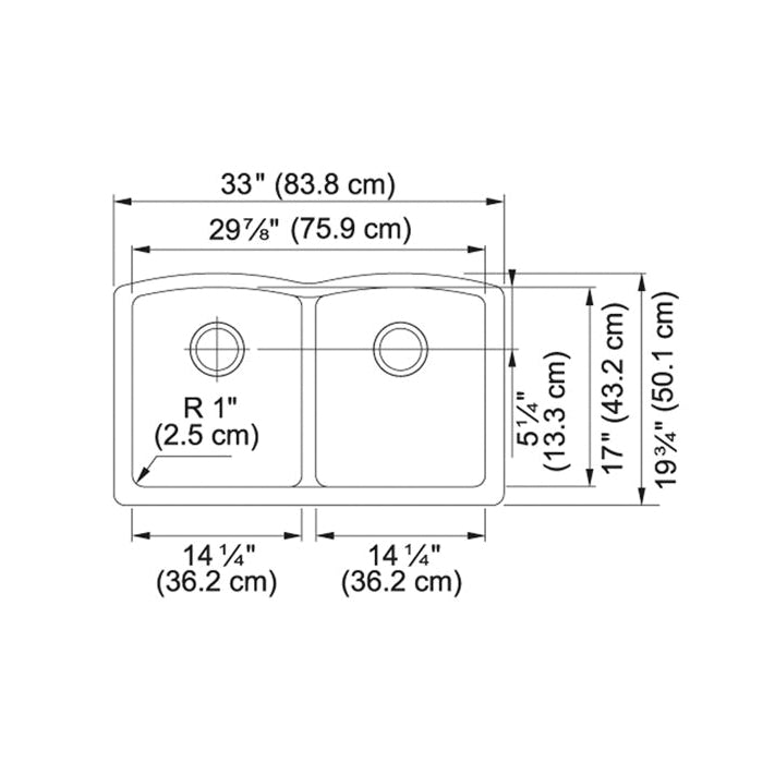 Ellipse - 33" Kitchen Sink - Granite