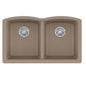 FRANKE ELG120OYS Ellipse Kitchen Sink, Oyster/Tan, Rectangular Shape, 14-1/4 in L x 17 in W Bowl x 9 in D Bowl, 33 in L x 19-3/4 in W, Undermount Mounting, Granite