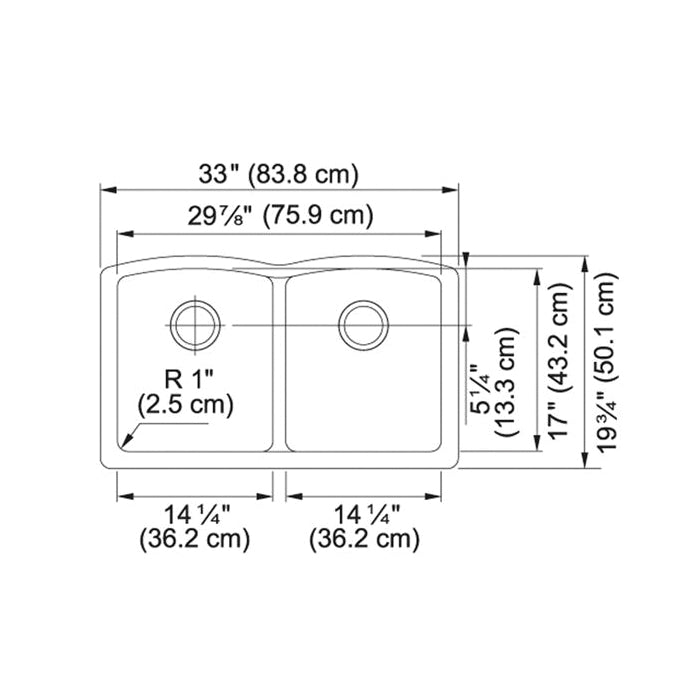 Ellipse - 33" Kitchen Sink - Oyster/Tan