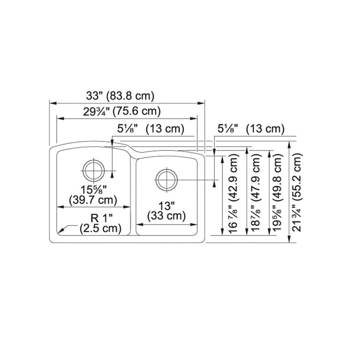 Ellipse - 33" Kitchen Sink - Mocha/Brown