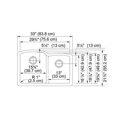 Ellipse - 33" Kitchen Sink - Mocha/Brown
