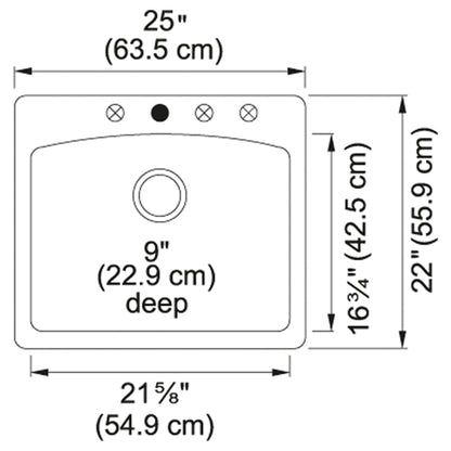 Ellipse - 22" Kitchen Sink - Dual - Granite