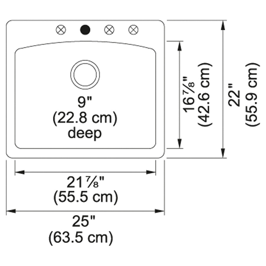 Ellipse - 22" Kitchen Sink - Dual - Granite
