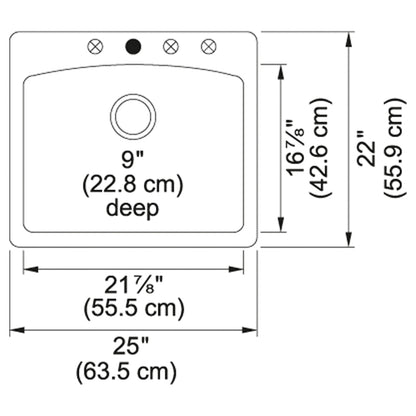 Ellipse - 22" Kitchen Sink - Dual - Granite
