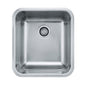 FRANKE GDX11018 Grande Kitchen Sink, Silk, Rectangular Shape, 18 in L x 19-3/4 in W Bowl x 9 in D Bowl, 19-3/4 in L x 21-1/2 in W, Undermount Mounting, 18 ga Stainless Steel
