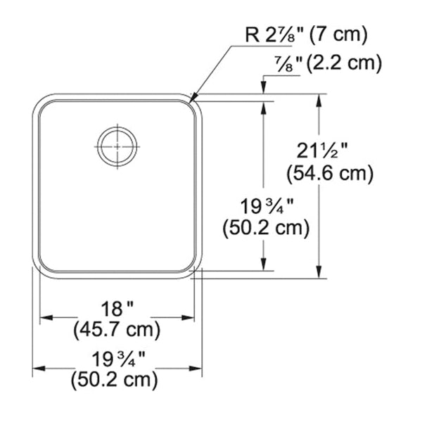 Grande - 19-3/4" Kitchen Sink - Undermount - Single Bowl