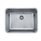 FRANKE GDX11023 Grande Kitchen Sink, Silk, Rectangular Shape, 23 in L x 17 in W Bowl x 9 in D Bowl, 24-3/4 in L x 18-3/4 in W, Undermount Mounting, 18 ga Stainless Steel