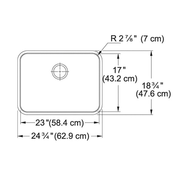 Grande - 24-3/4" Kitchen Sink - Undermount - Single Bowl