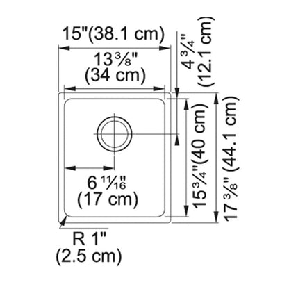 Kubus - 20-3/4" Kitchen Sink - Undermount - Single Bowl