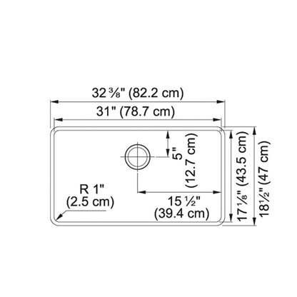 Kubus - 20-3/4" Kitchen Sink - Granite