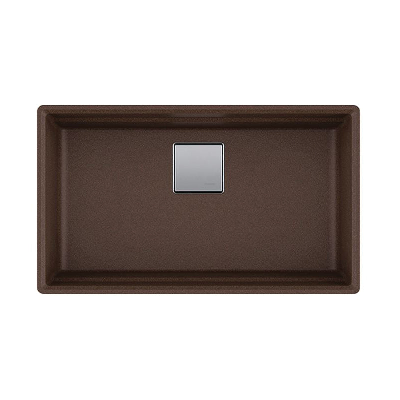 FRANKE PKG11031MOC Peak Kitchen Sink, Mocha, Rectangular Shape, 31 in L x 17-3/4 in W Bowl x 9-1/2 in D Bowl, 32 L x 18-3/4 in W, Undermount Mounting, Granite