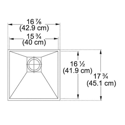 Peak - 16-7/8" Kitchen Sink - Undermount - Single Bowl