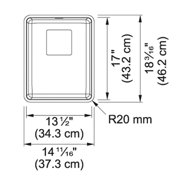 Pescara - 18-3/16" Kitchen Sink - Undermount - Single Bowl