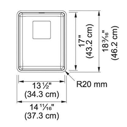 Pescara - 18-3/16" Kitchen Sink - Undermount - Single Bowl