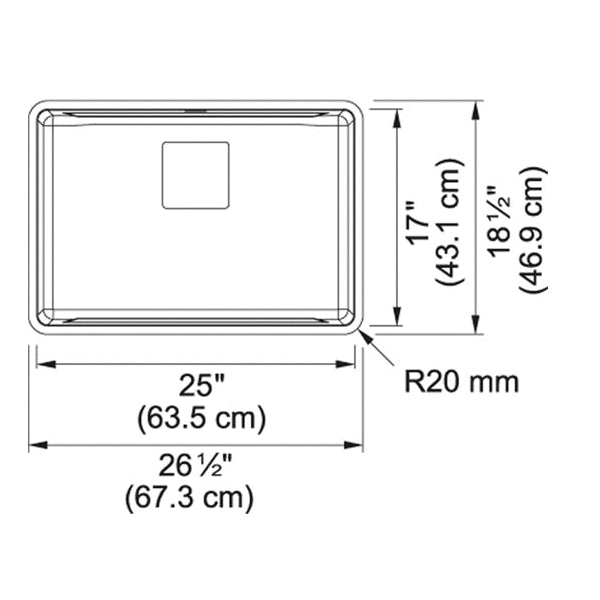Pescara - 18-1/2" Kitchen Sink - Undermount - Single Bowl