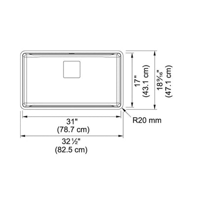 Pescara - 18-1/2" Kitchen Sink - Silk